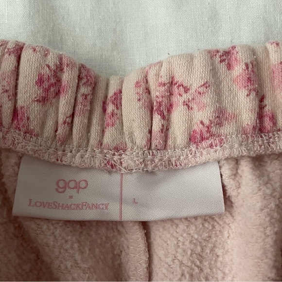 GAP x loveshackfancy LARGE Floral Jogger Sweatpants Girls Pink kids - Picture 3 of 7